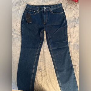 Rag & Bone High Rise Ankle Skinny Jeans Raw Hem 29 X 26